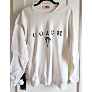 Vtg‎ Bassett Walker Sweatshirt Sturdy Sweats Size XL (50-52) white " COACH "